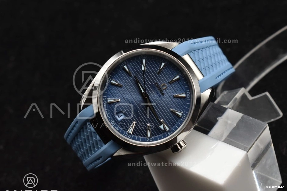 41mm A8900 1:1 on Terra Super 515 Rubber Dial Edition VSF Strap Blue Best Aqua Summer Blue Lightweight Clone 0208